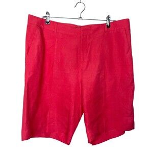 Banana Republic Linen Blend Pleat‎ Front Chino Short Women's Size 14 Salmon EUC